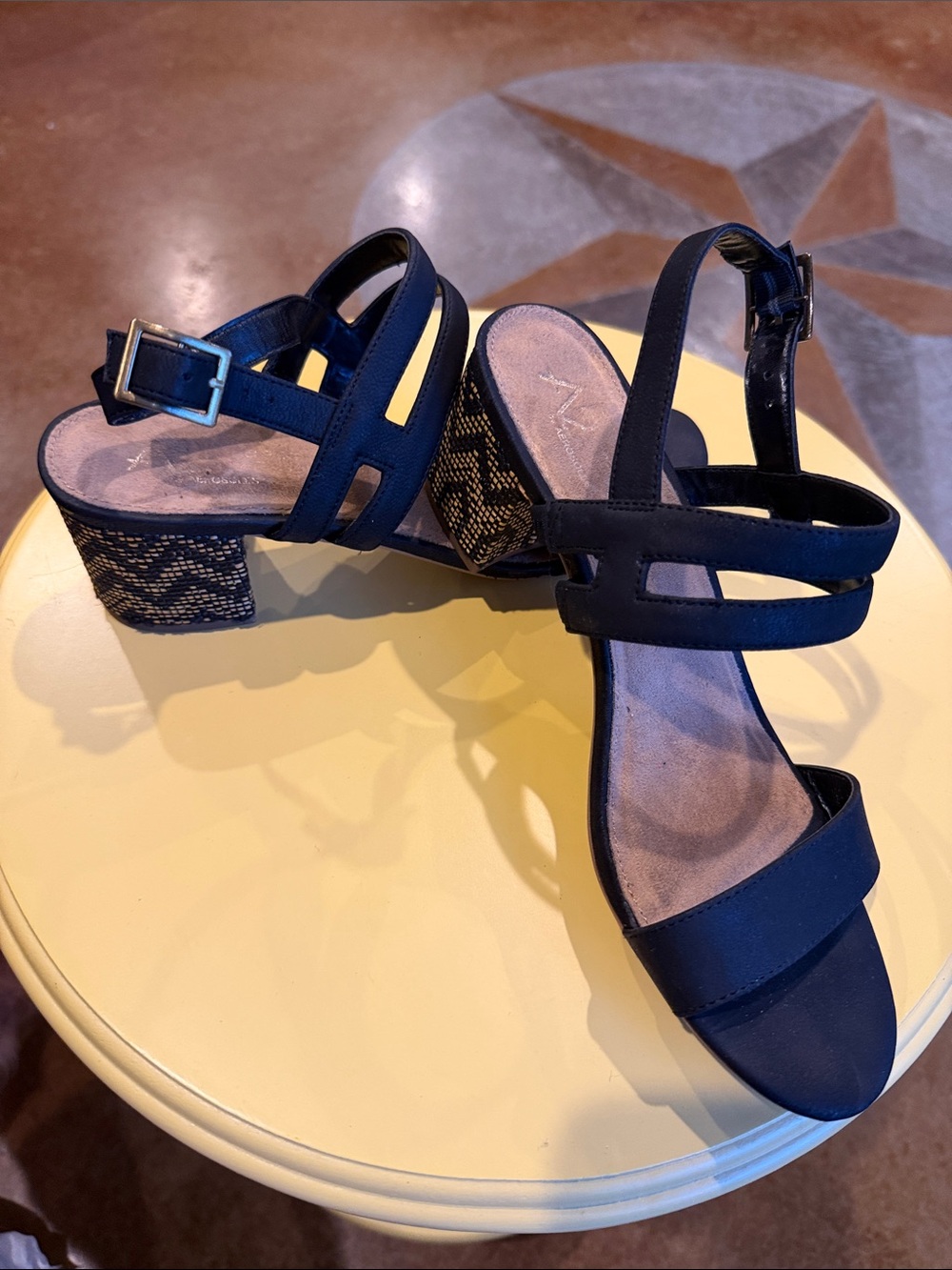 A2 By Aerosoles Black Strappy Block Heel Sandals